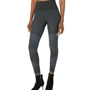 SPANX Look at Me Now Women's Size Medium Seamless Moto Legging Very Black & Grey